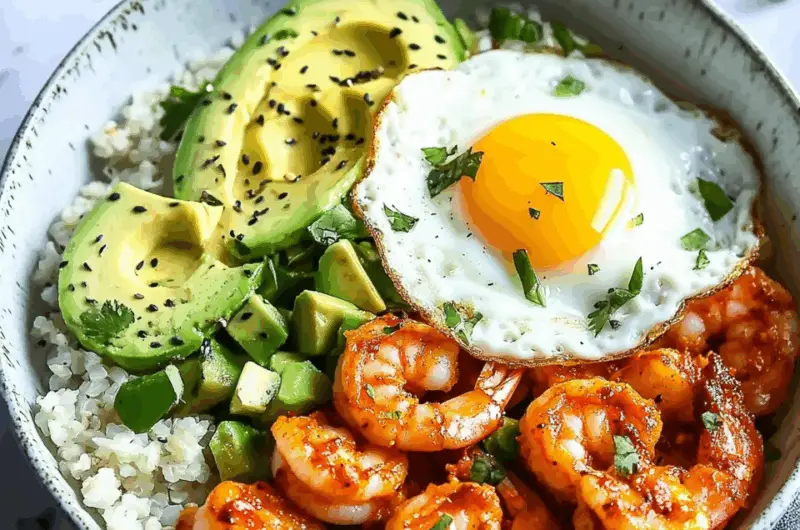 Spicy Shrimp and Cauliflower Rice Bowl