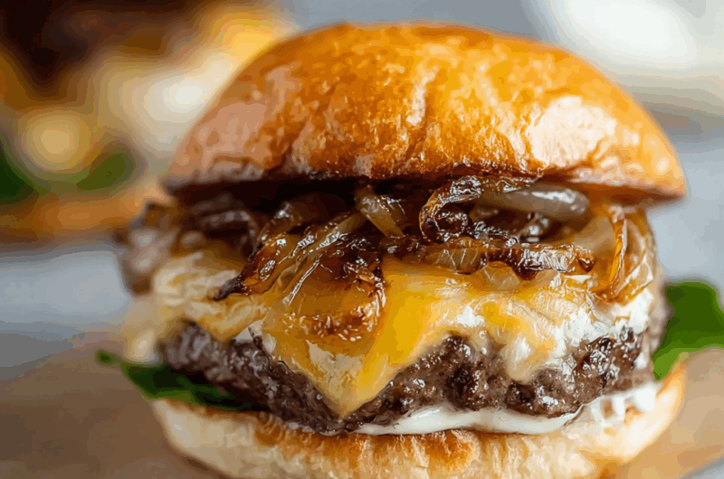 Garlicky Onion Smash Burger