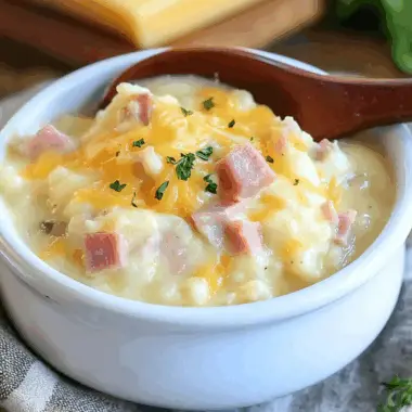 Ham and Cheese Cauliflower Soup