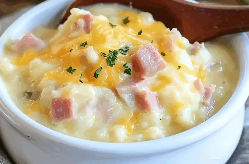 Ham and Cheese Cauliflower Soup