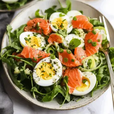 Smoked Salmon Salad in Creamy Caper Chive Dressing