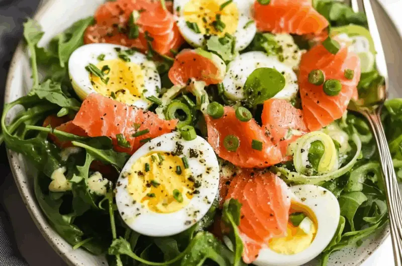 Smoked Salmon Salad in Creamy Caper Chive Dressing