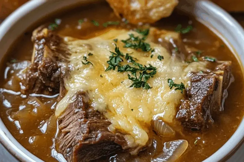 French Onion Beef Short Rib Soup