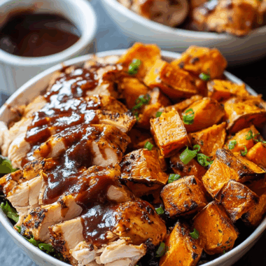 BBQ Chicken & Roasted Sweet Potato Bowls