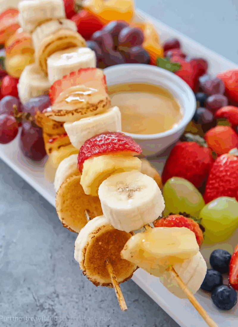 Breakfast Kabobs with Maple Fruit Dip
