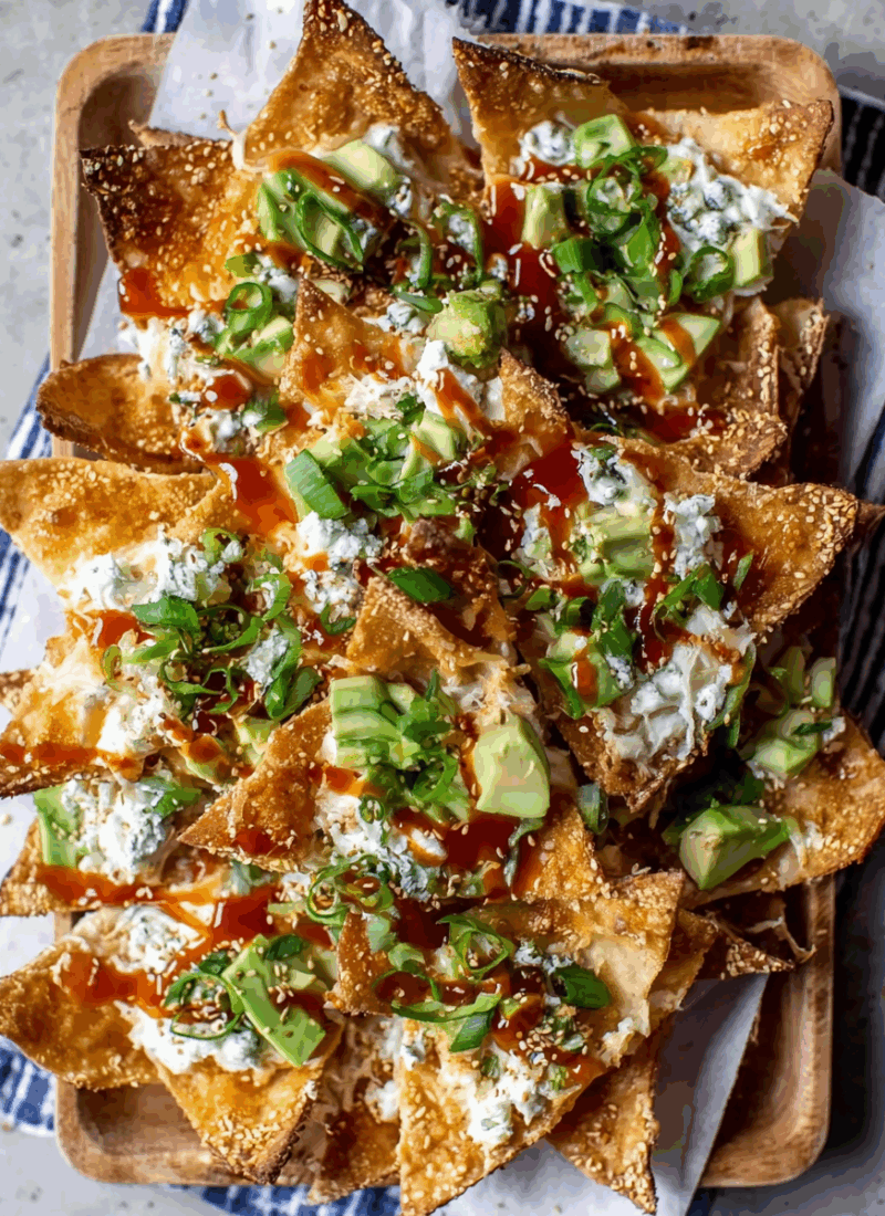 Crab Rangoon Wonton Nachos