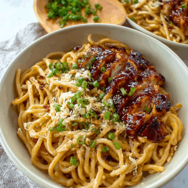Garlic Noodles with Teriyaki Chicken