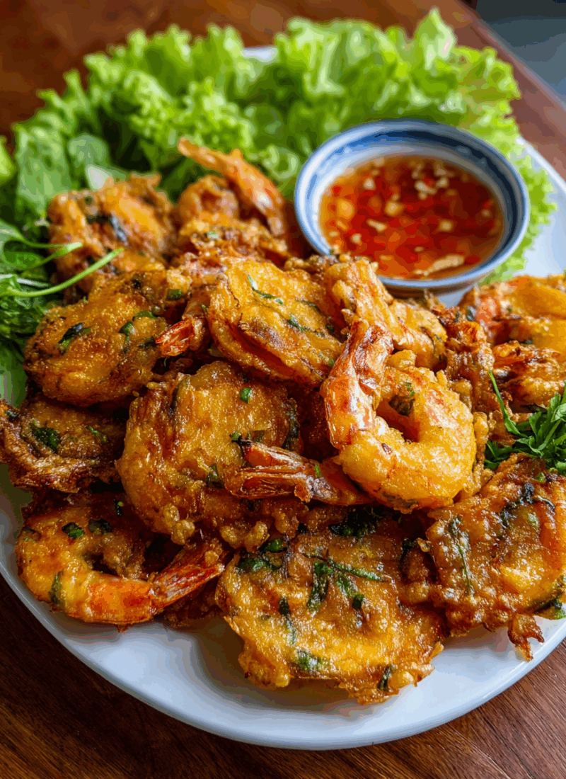 Shrimp and Sweet Potato Fritters (Bánh Tôm)