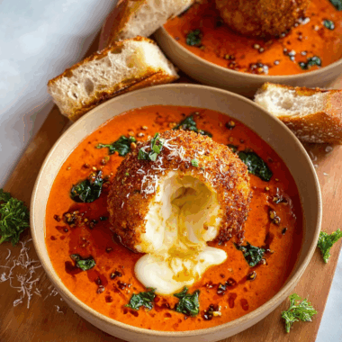 Fried Burrata with Spicy Vodka-Style Sauce