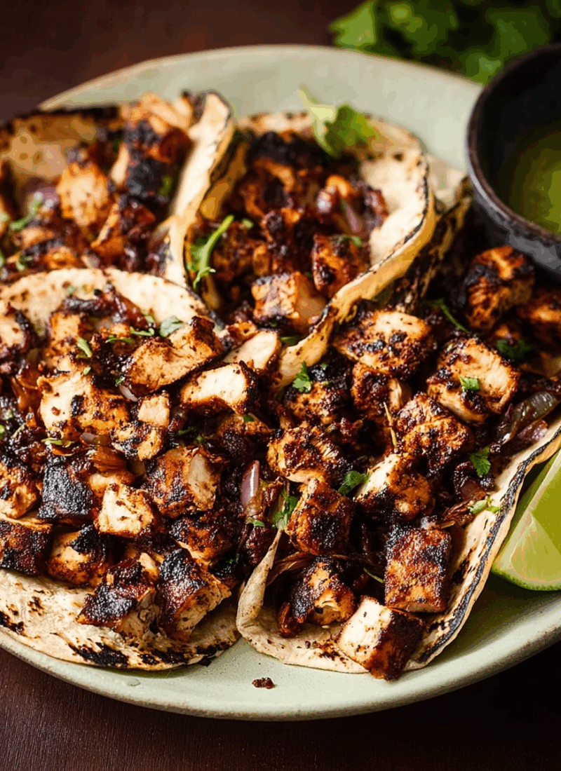 Chile–Marinated Grilled Chicken Tacos