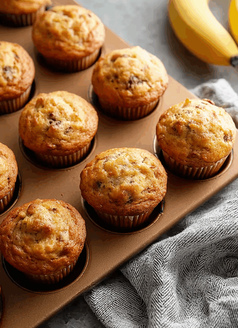 Soft Mini Banana Muffins