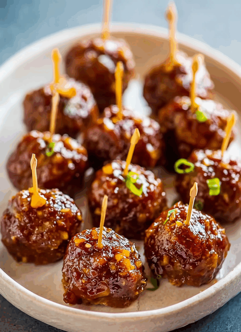 Baked Honey Garlic Meatballs