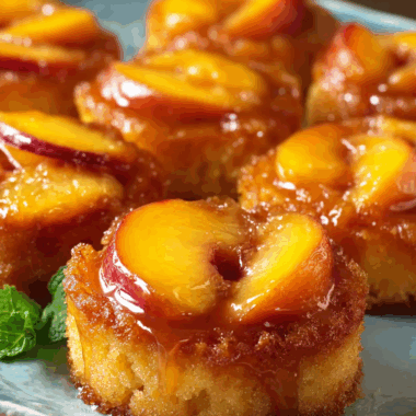 Peach Upside-Down Mini Cakes