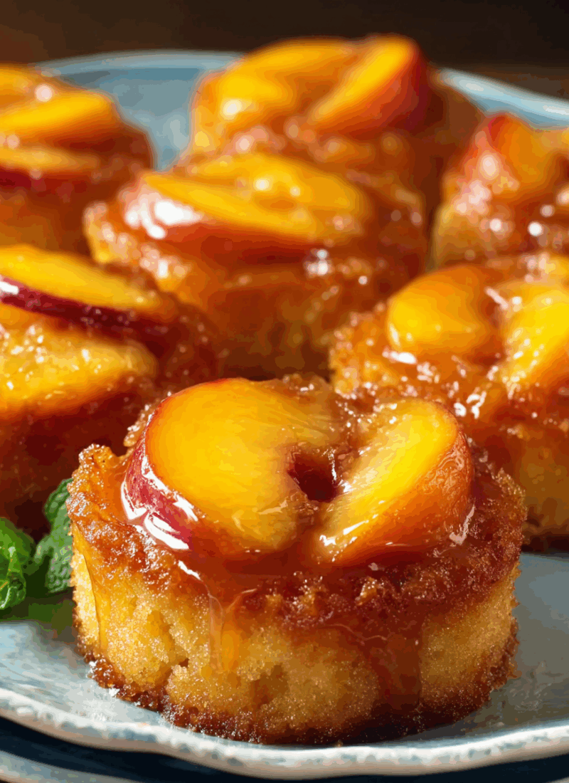 Peach Upside-Down Mini Cakes