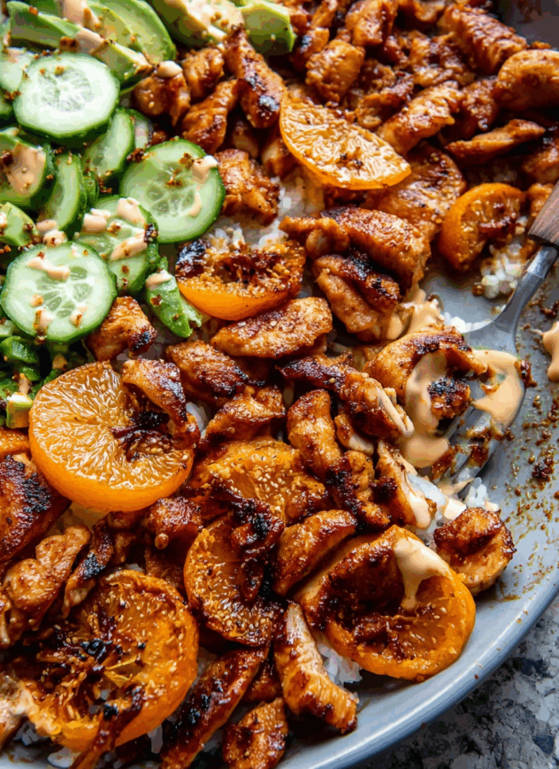 Spicy Chicken Yum Yum Rice Bowls