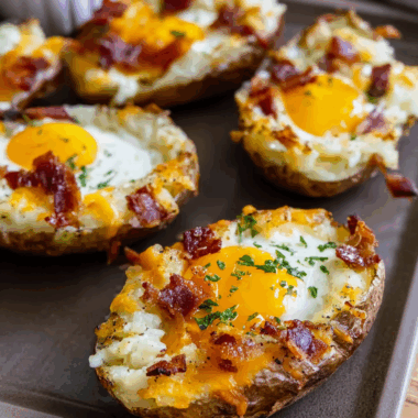 Twice Baked Loaded Breakfast Potatoes
