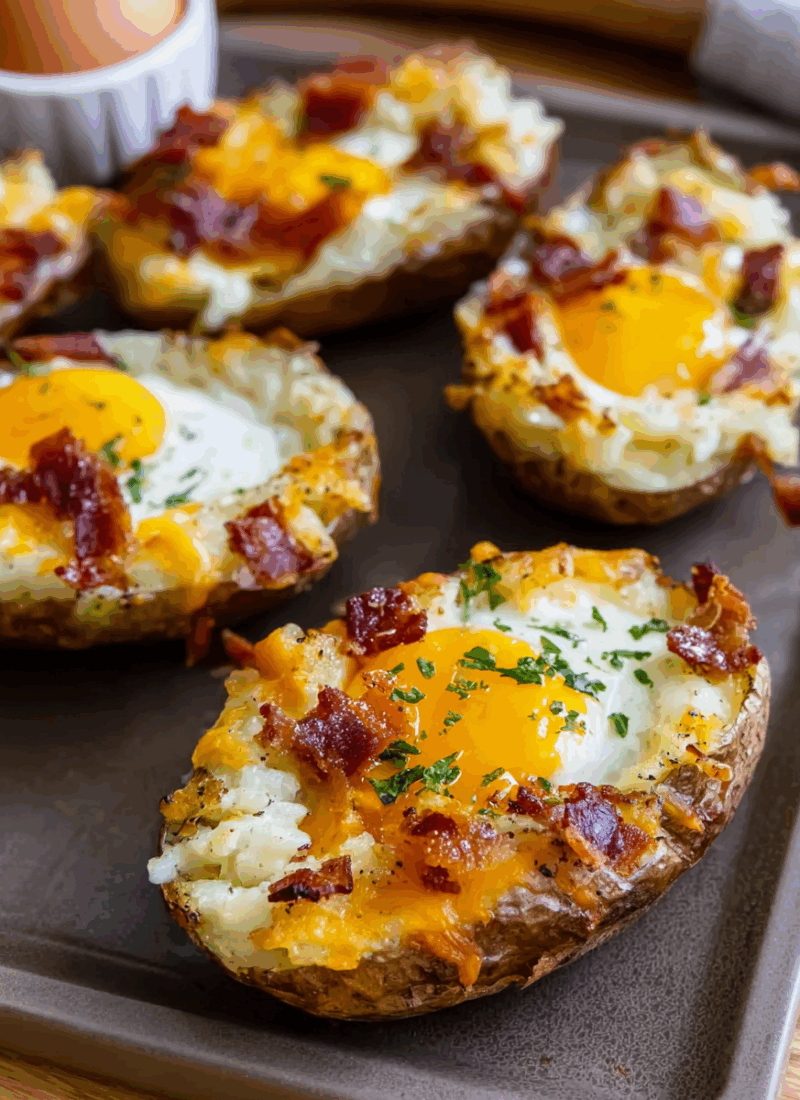 Twice Baked Loaded Breakfast Potatoes