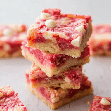 Gooey Strawberry Cake Mix Brownies
