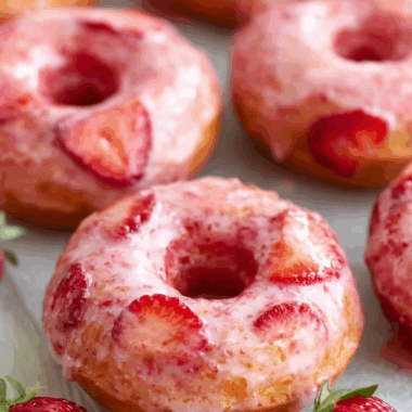 Strawberry Buttermilk Doughnuts