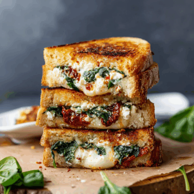 Feta Grilled Cheese Sandwich with Spinach