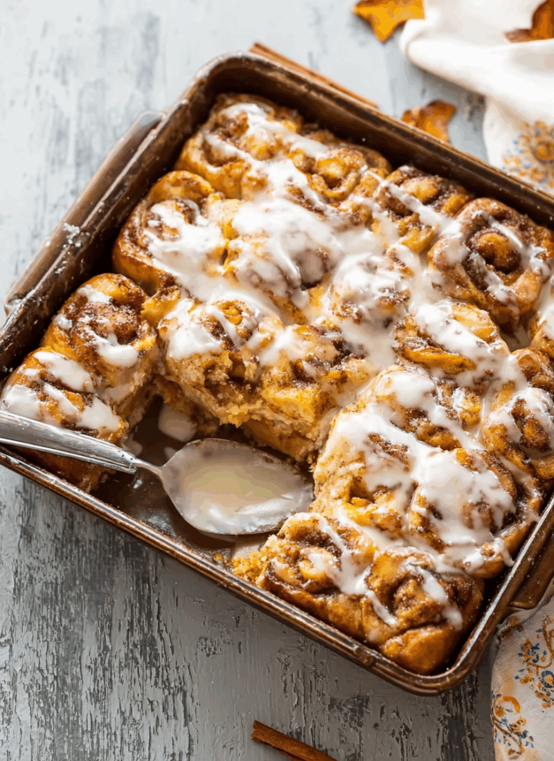 Pumpkin Cinnamon Roll Bake