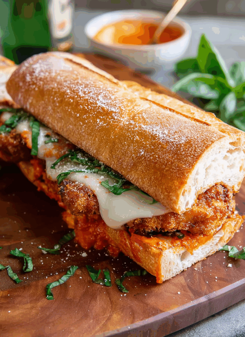 Vodka Sauce Chicken Parmesan Sandwich