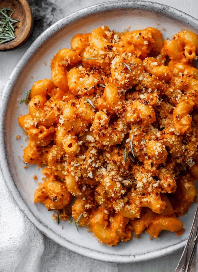 Creamy Vodka Sauce Pasta with Toasty Rosemary Breadcrumbs