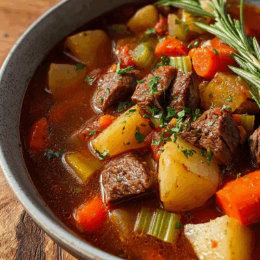 Pot Vegetable Soup with Stew Meat