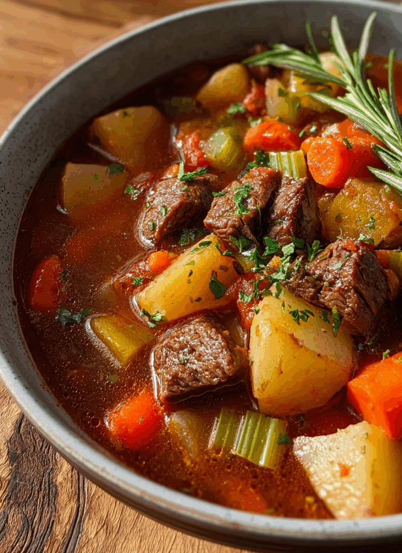 Pot Vegetable Soup with Stew Meat