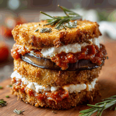 Eggplant and Goat-Cheese Sandwiches with Tomato Tarragon Sauce