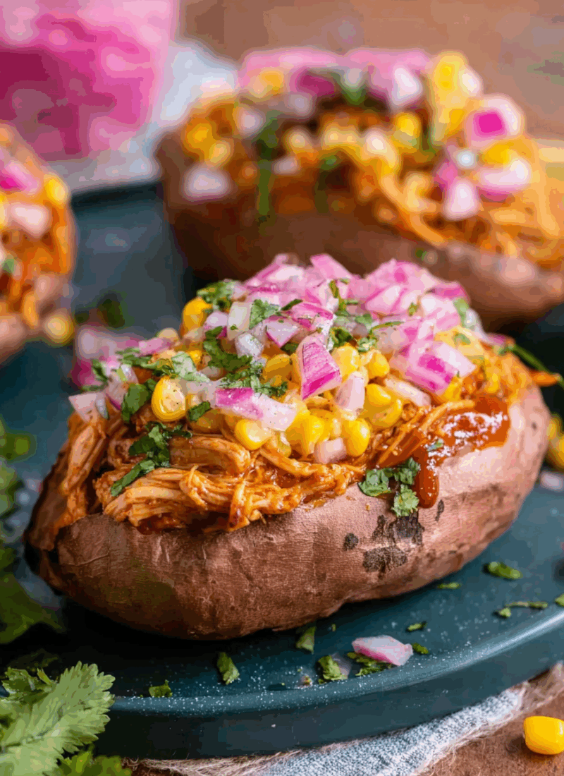 BBQ Chicken Stuffed Sweet Potatoes