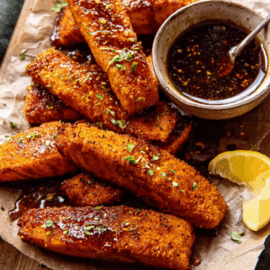 Crispy Hot Honey Salmon Tenders