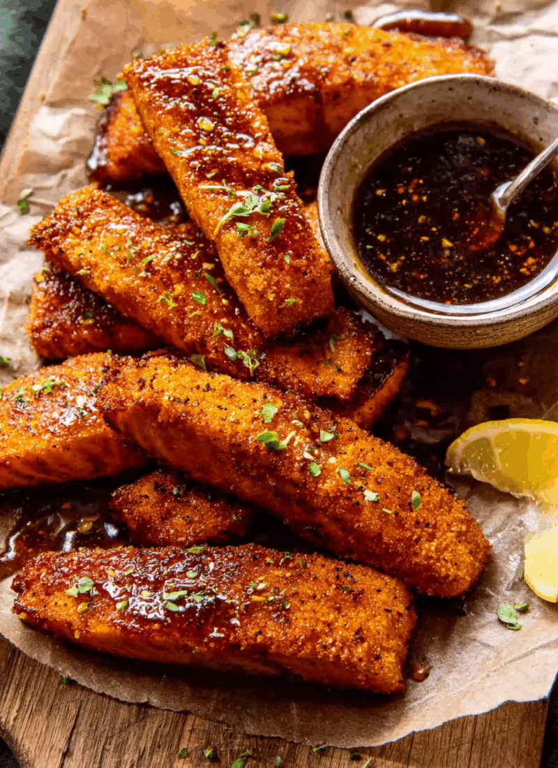 Crispy Hot Honey Salmon Tenders