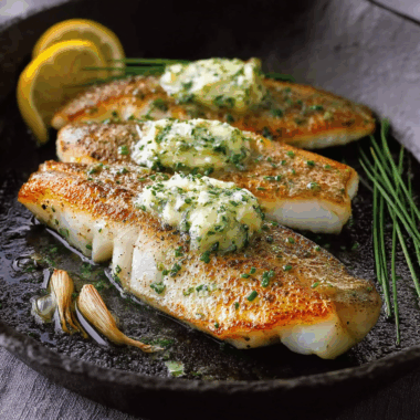Pan-roasted Sea Bass with Garlic Butter