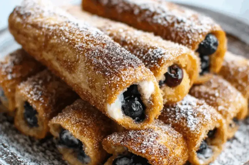 Blueberry French Toast Roll Ups