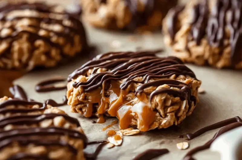 Peanut Butter Chocolate Caramel Cookies