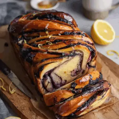 Blueberry Lemon Sourdough Babka
