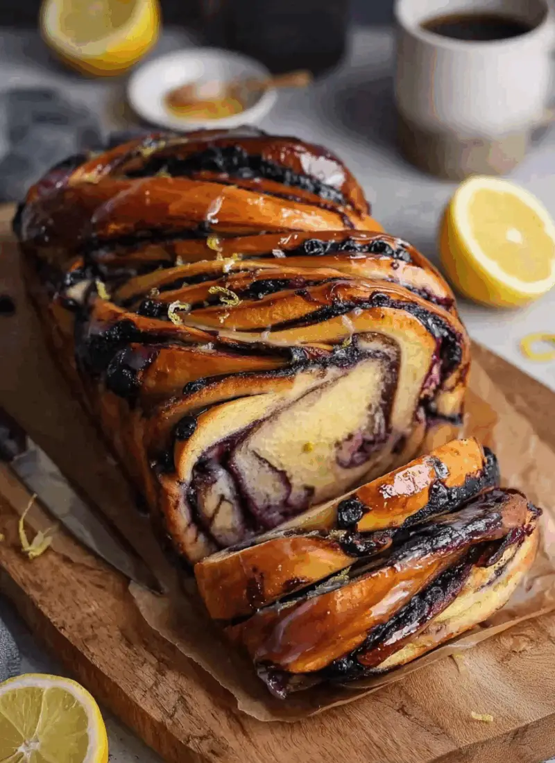 Blueberry Lemon Sourdough Babka