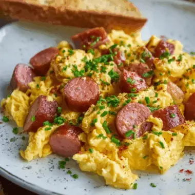 Scrambled Eggs with Polish Kielbasa