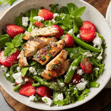 Strawberry Chicken Salad with Mint & Goat Cheese