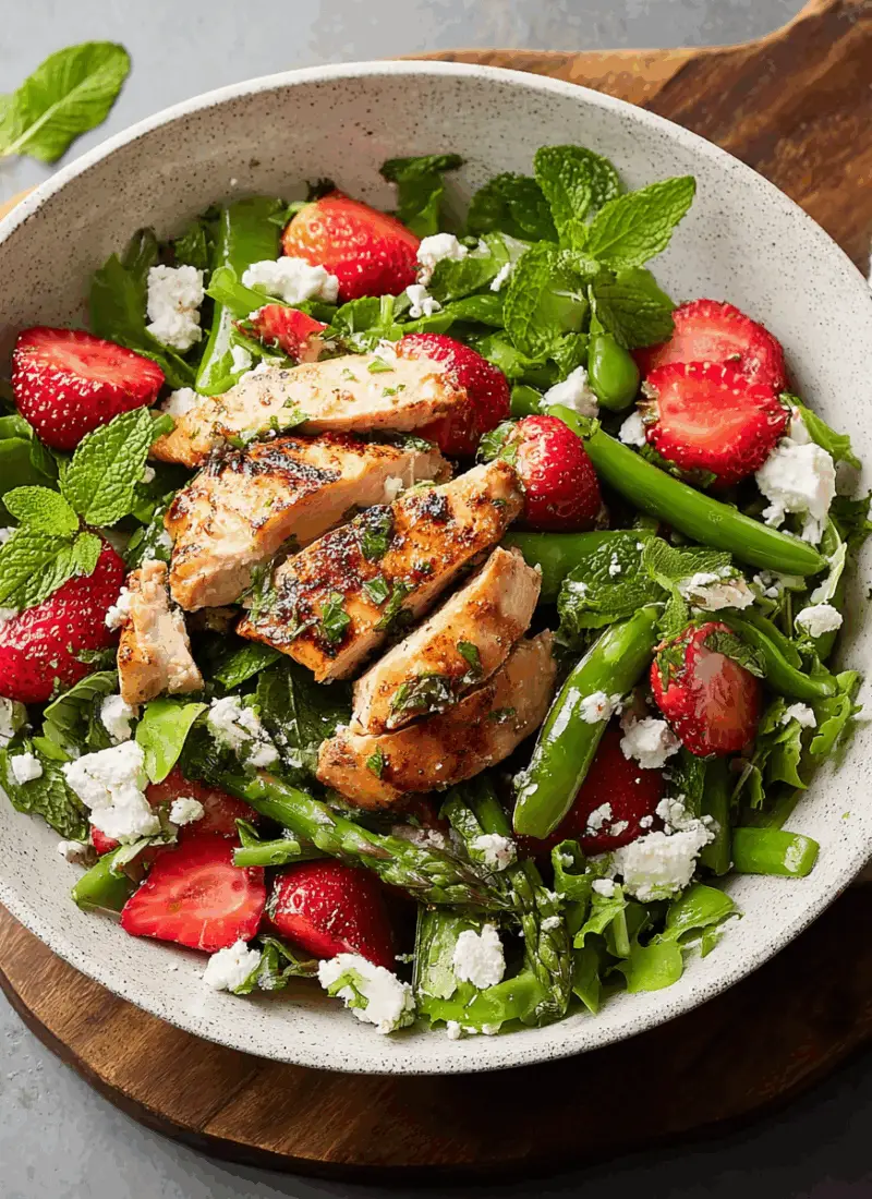 Strawberry Chicken Salad with Mint & Goat Cheese