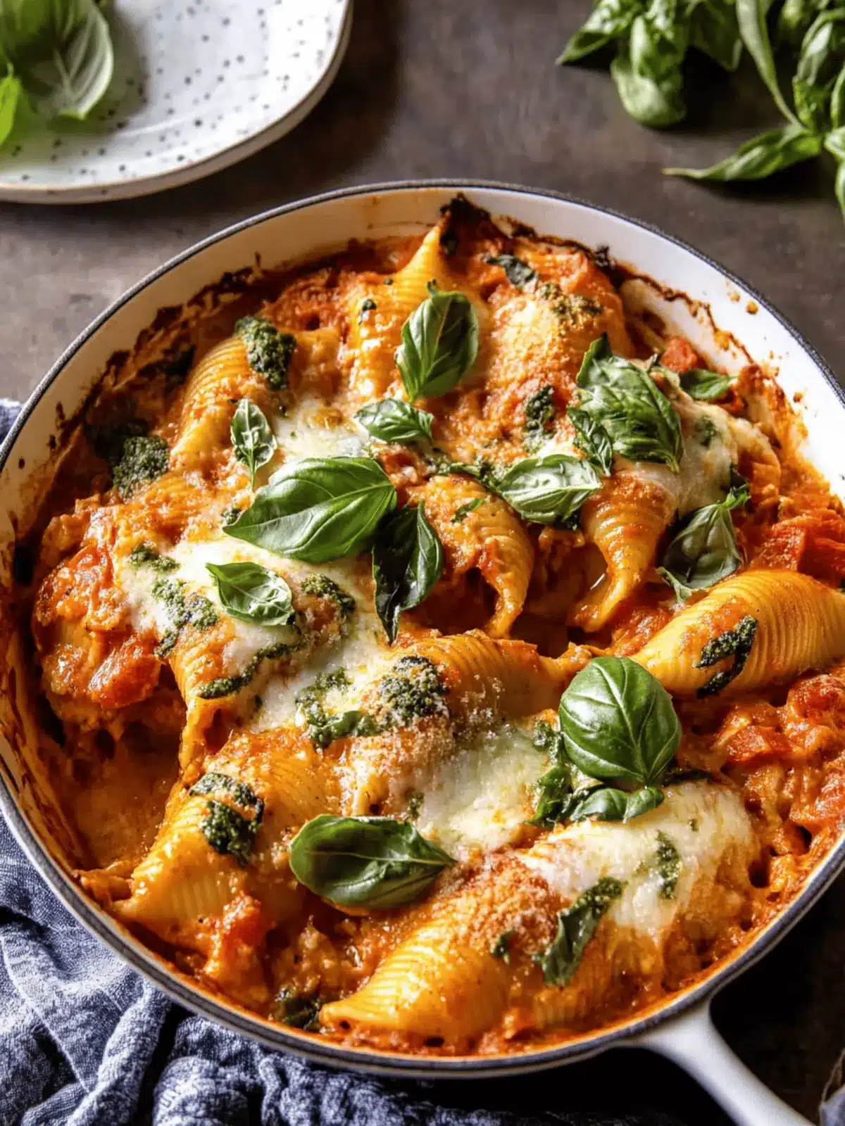 Indulge in Stuffed Creamy Tomato Basil Pasta Shells Tonight