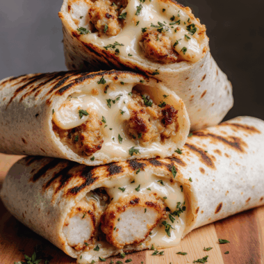 Cheesy Garlic Chicken Wraps