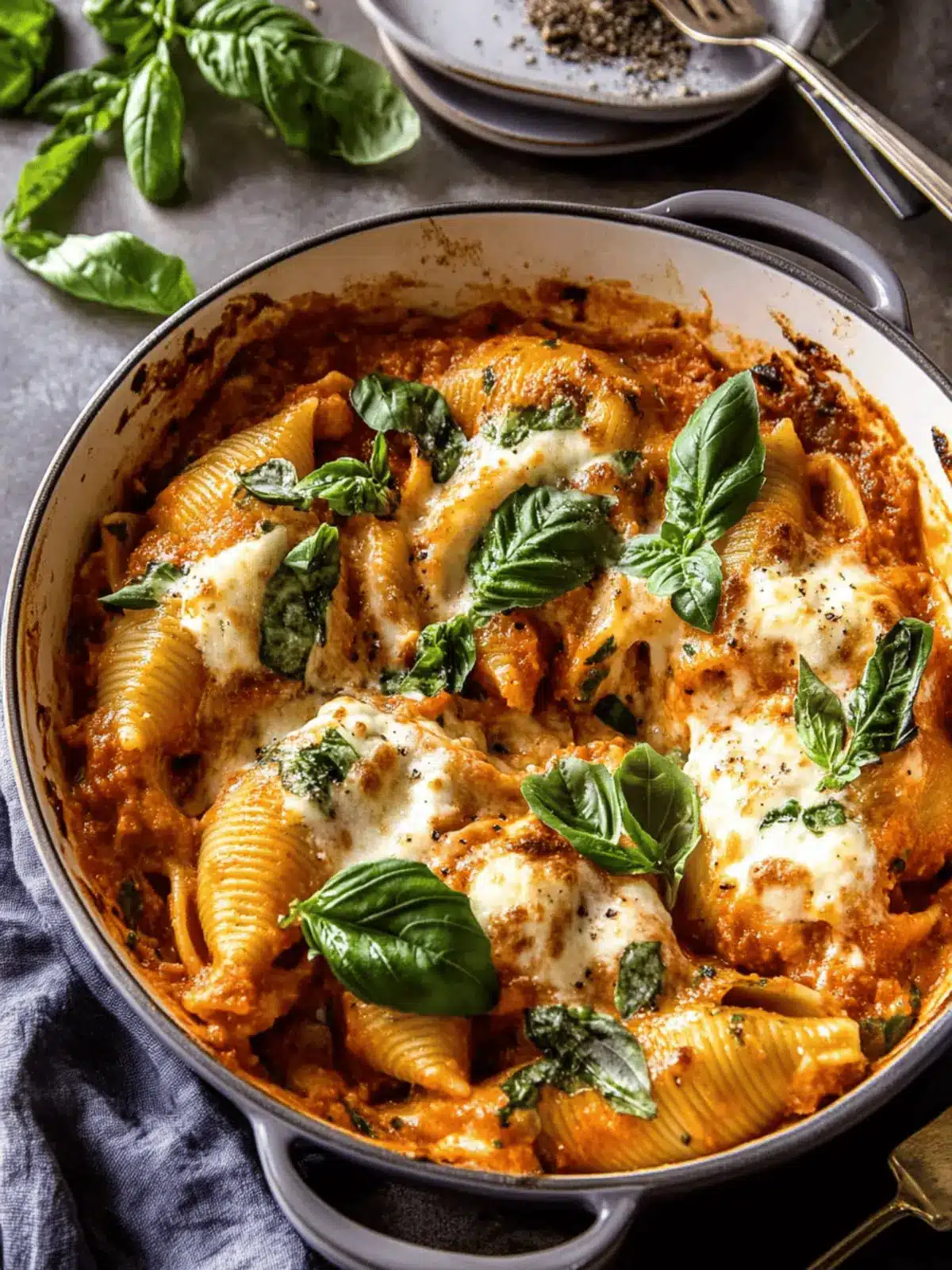 Indulge in Stuffed Creamy Tomato Basil Pasta Shells Tonight
