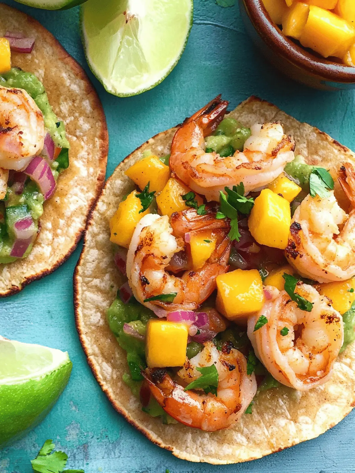 Roasted Shrimp Tostadas with Mango Coconut Salsa