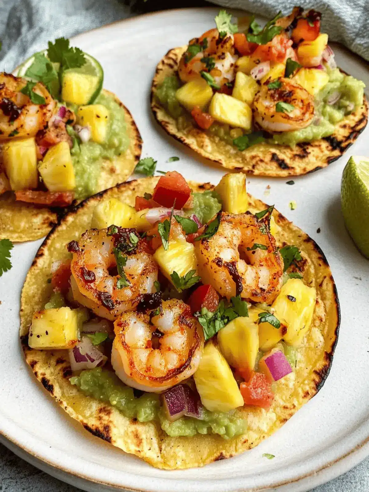 Shrimp Tostadas with Pineapple Salsa