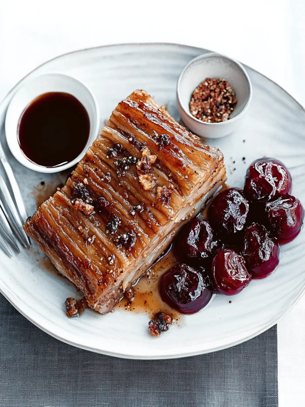 Crispy Pork Belly With Spiced Plum Sauce