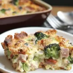 Parmesan Bread Pudding with Broccoli & Ham