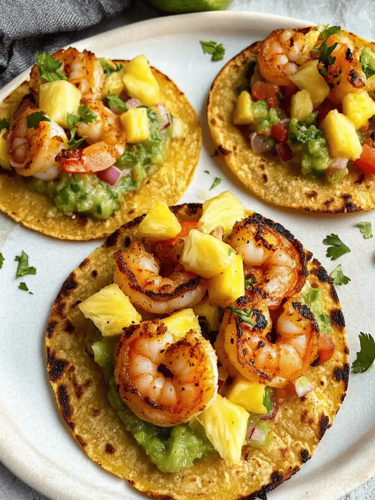 Shrimp Tostadas with Pineapple Salsa