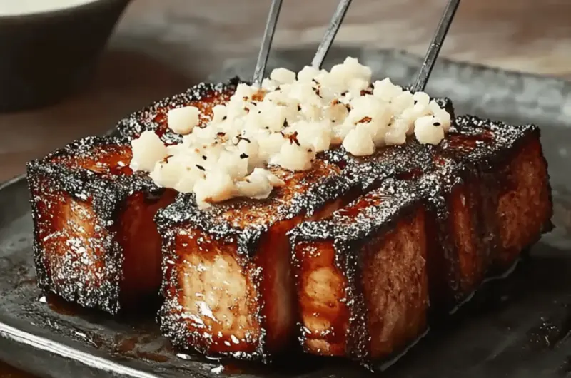Beer And Soy Glazed Pork Belly